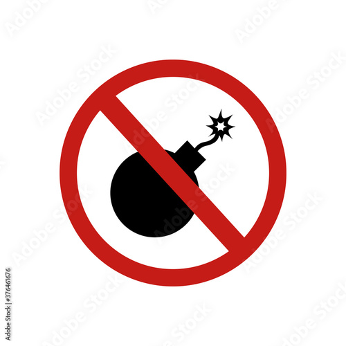 icon forbidden bomb sign. Vector illustration eps 10