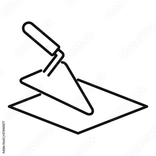 Tiler trowel icon. Outline tiler trowel vector icon for web design isolated on white background