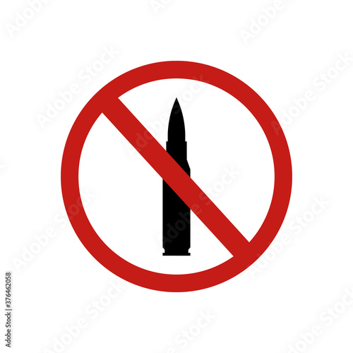 icon forbidden bullet sign. Vector illustration eps 10