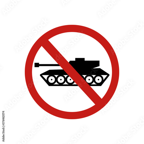 icon forbidden tank sign. Vector illustration eps 10