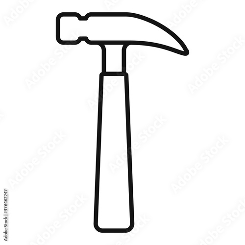 Tiler hammer icon. Outline tiler hammer vector icon for web design isolated on white background