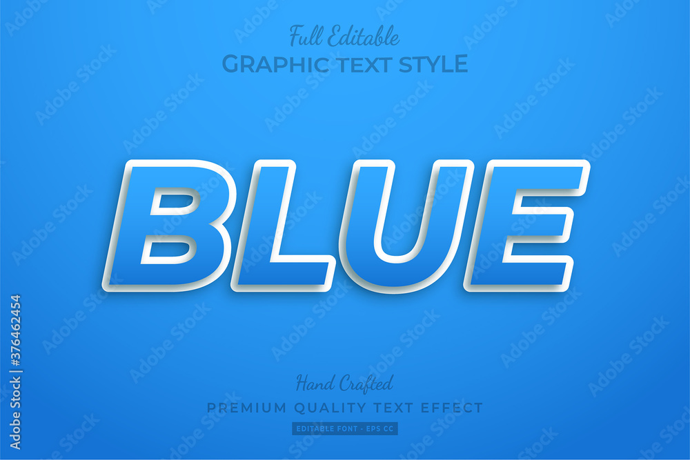 Blue Editable 3D Text Style Effect Premium