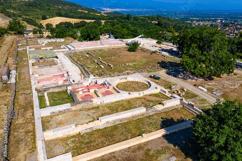 Aerial of the palace, Aigai, Vergina, UNESCO World Heritage Site photo