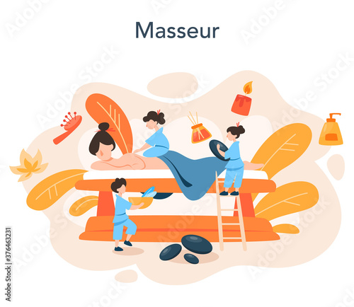 Massage and masseur concept. Spa procedure in beauty salon.