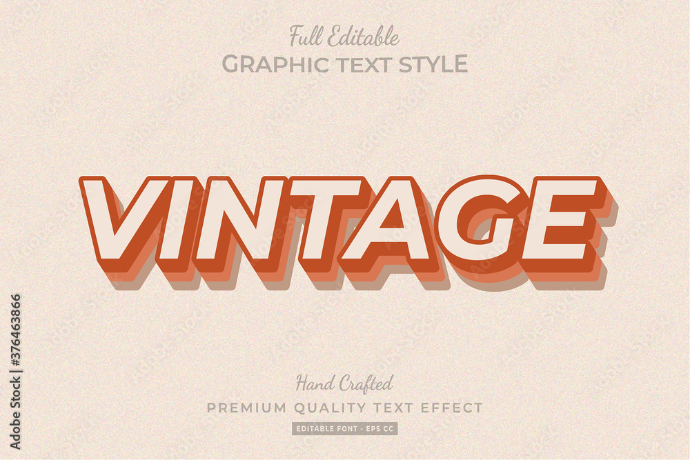 Obraz premium Vintage Editable 3D Text Style Effect Premium