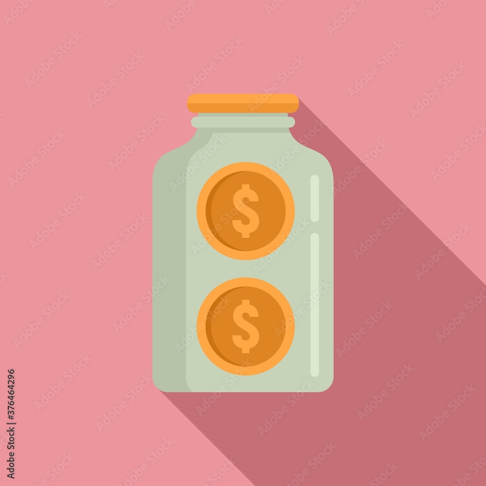 Crowdfunding glass jar icon. Flat illustration of crowdfunding glass jar vector icon for web design Crowdfunding glass jar icon. Flat illustration of crowdfunding glass jar vector icon for web design