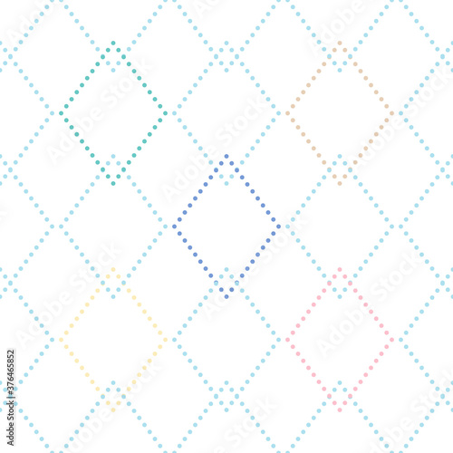 Vector seamless pattern with rhombuses in different colors on white background. For wallpapers, decoration, invitation, fabric, textile and print, web page background, gift and wrapping paper. 