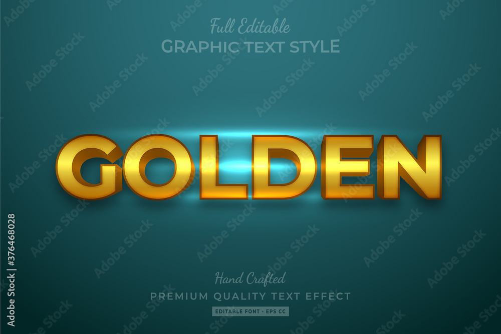 Golden Editable 3D Text Style Effect Premium