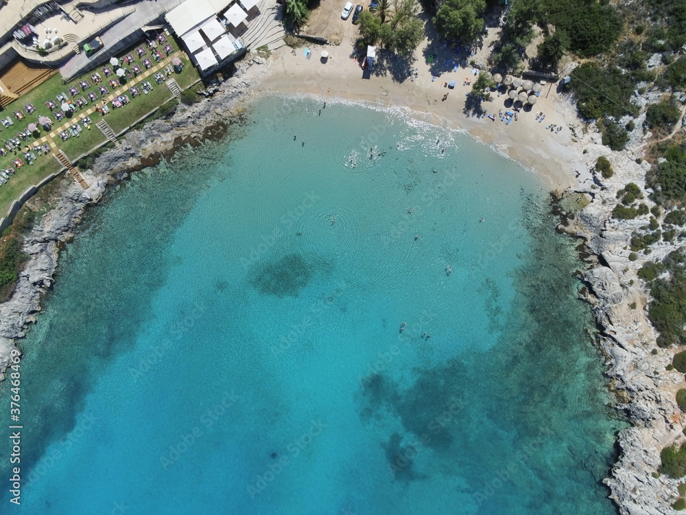 Drone view of Loutraki beach, Crete, Greece