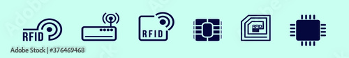 set of rfid icons featuring radio and radio waves design template with various models. vector illustration
