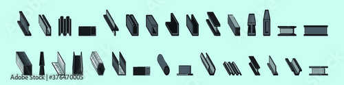 set of steel metallurgy beam profile symbol vector