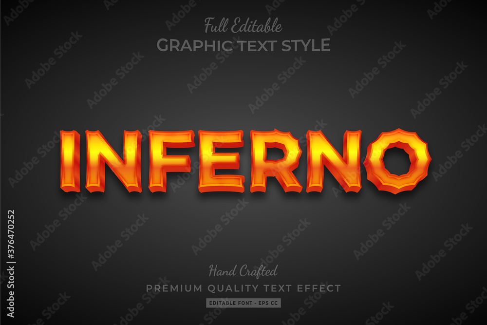 Inferno Editable 3D Text Style Effect Premium