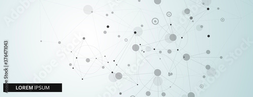 Global network connection. Digital communication. Vector design element. Abstract vector background. Vector lines, circle, dots connect in abstract style. Circle shape