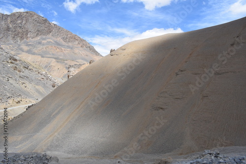 Mountains of sand and stone