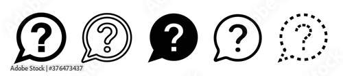 Set of diferent speech bubbles question icons
