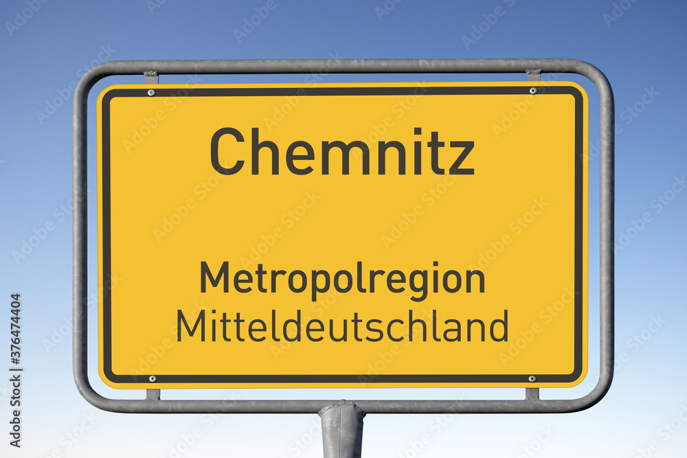 Ortstafel Chemnitz, Metropolregion Mitteldeutschland, (Symbolbild)