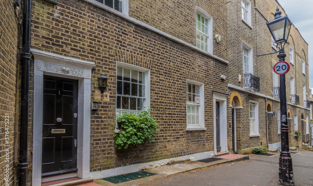 Beautiful local street, Hampstead, London, England Beautiful local street, Hampstead, London, England