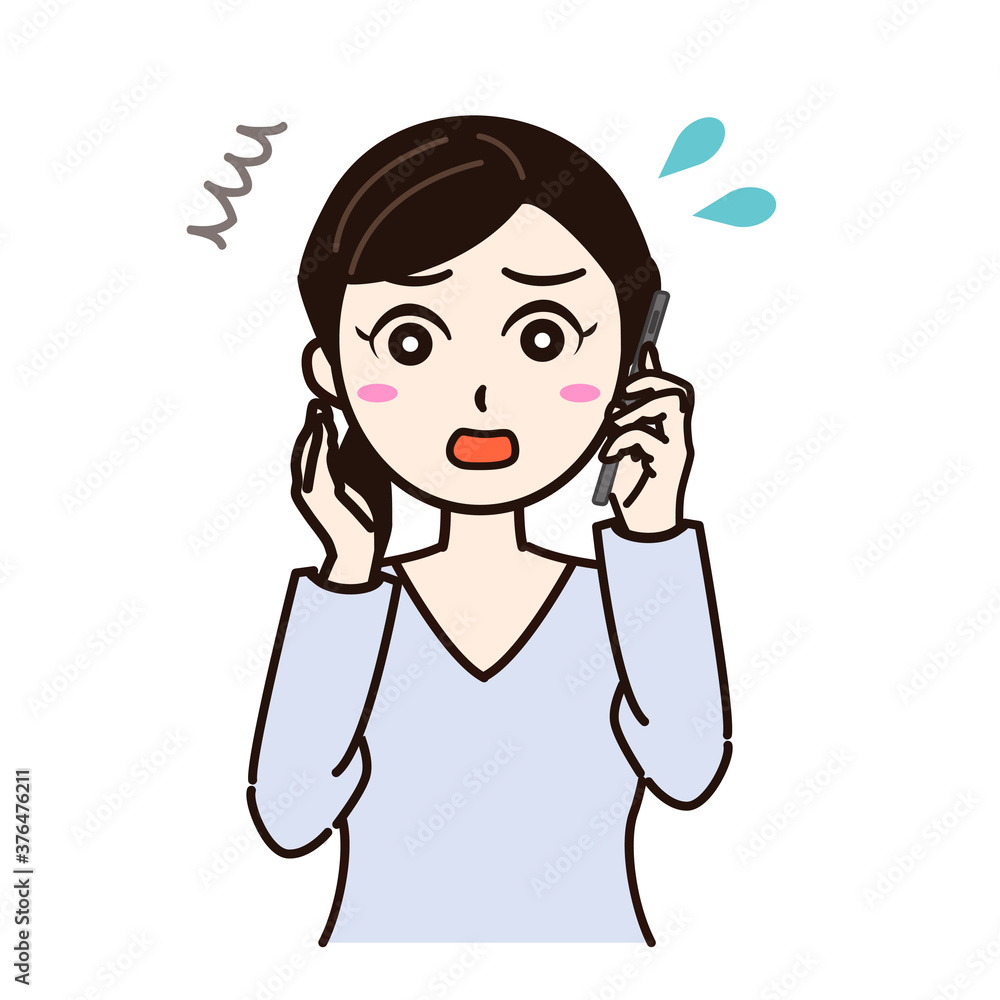 A woman who speaks with a smartphone A woman who speaks with a smartphone