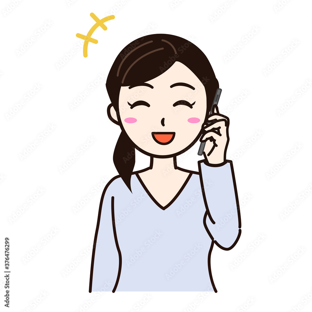 A woman who speaks with a smartphone A woman who speaks with a smartphone