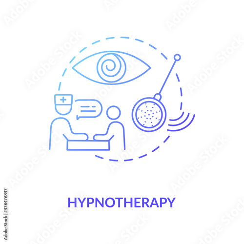Hypnotherapy concept icon. Alternative medicine, psychoanalysis idea thin line illustration. Using hypnosis to treat mental problems. Vector isolated outline RGB color drawing