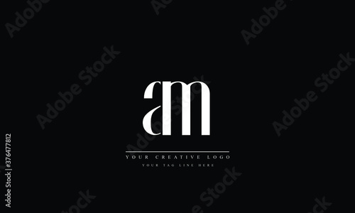 am ma abstract vector logo monogram template