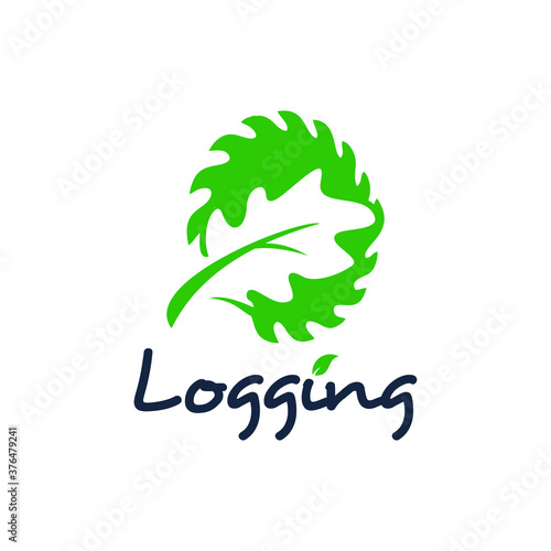 Logging logo design wood cutting industry