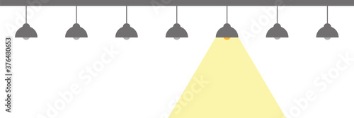 switched on hanging lamp energie concept vector illustration EPS10