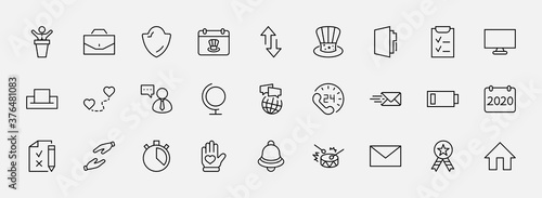 International Presidents Day Set Line Vector Icons. Contains such Icons as Hat, President, Voting, USA, Flag, Elections, Government, Ballot, Box, Check, Politics and more Editable Stroke 32x32 Pixels