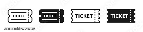 Set of ticket icons in line style