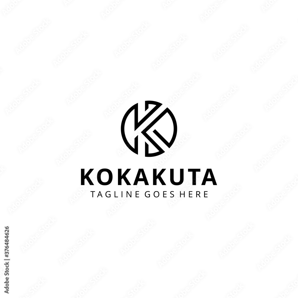Illustration modern K circle monogram sign geometric logo design template