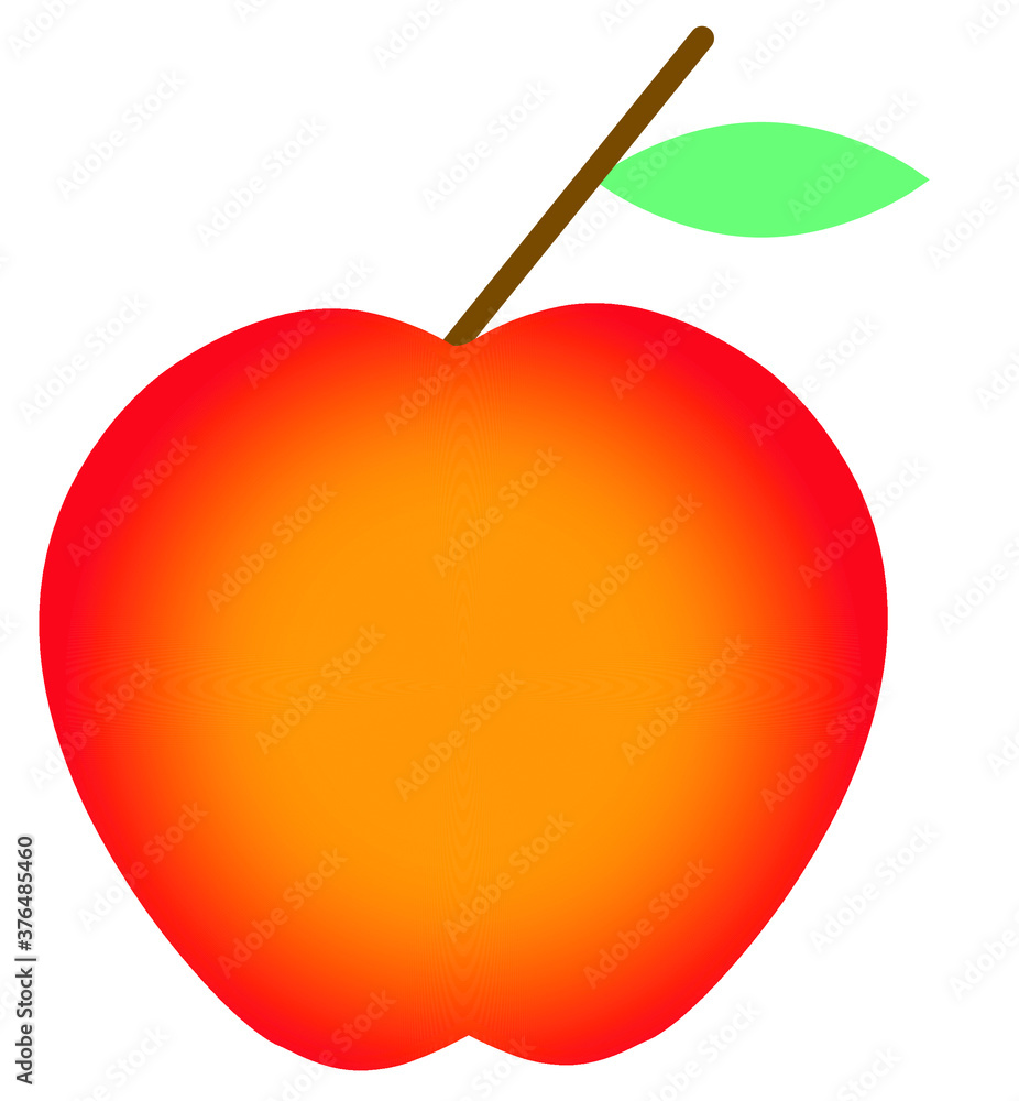 Obraz premium Reddish apple fruit. Healthy food. Vector illustration.