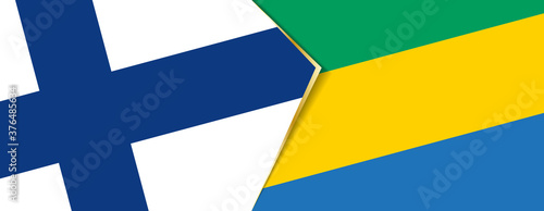 Finland and Gabon flags, two vector flags.