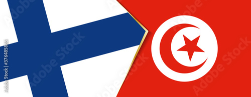 Finland and Tunisia flags, two vector flags.