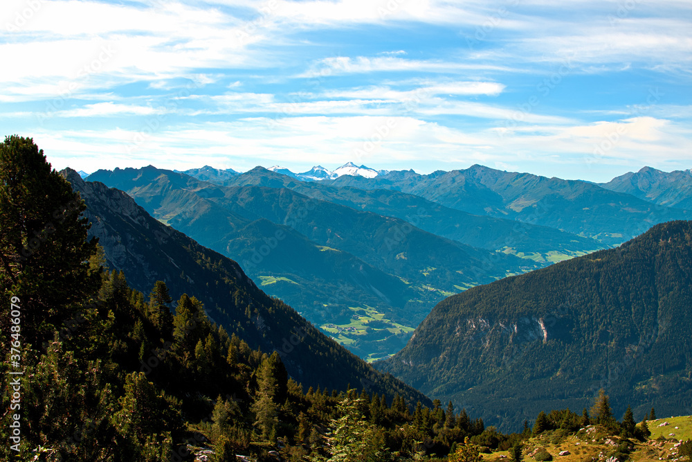 Fototapeta premium View from Rofan Mountains in Tyrol, Austria
