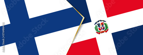 Finland and Dominican Republic flags, two vector flags.