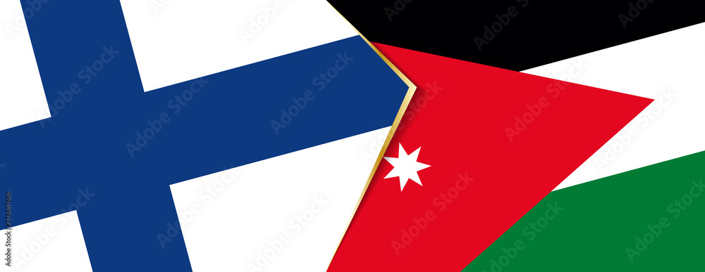 Finland and Jordan flags, two vector flags. Finland and Jordan flags, two vector flags.
