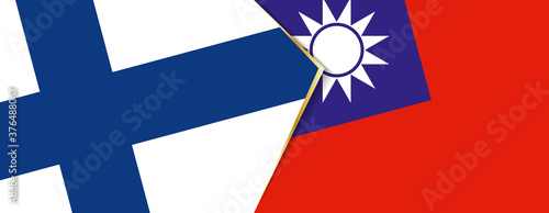 Finland and Taiwan flags, two vector flags.