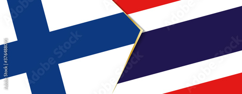 Finland and Thailand flags, two vector flags.