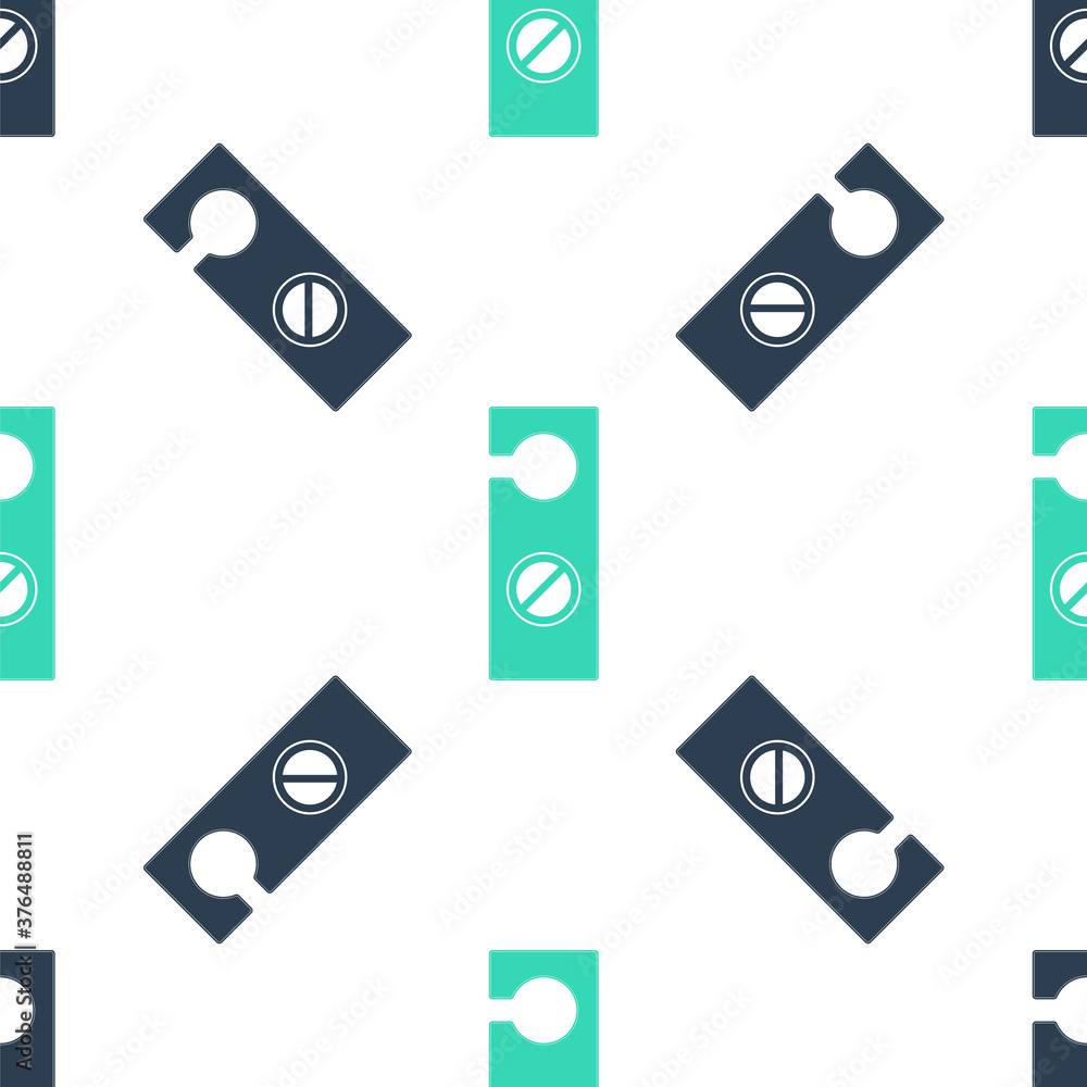 Green Please do not disturb icon isolated seamless pattern on white background. Hotel Door Hanger Tags. Vector. Green Please do not disturb icon isolated seamless pattern on white background. Hotel Door Hanger Tags. Vector.