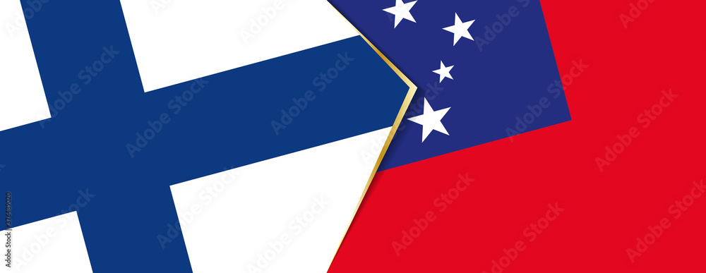 Finland and Samoa flags, two vector flags. Finland and Samoa flags, two vector flags.