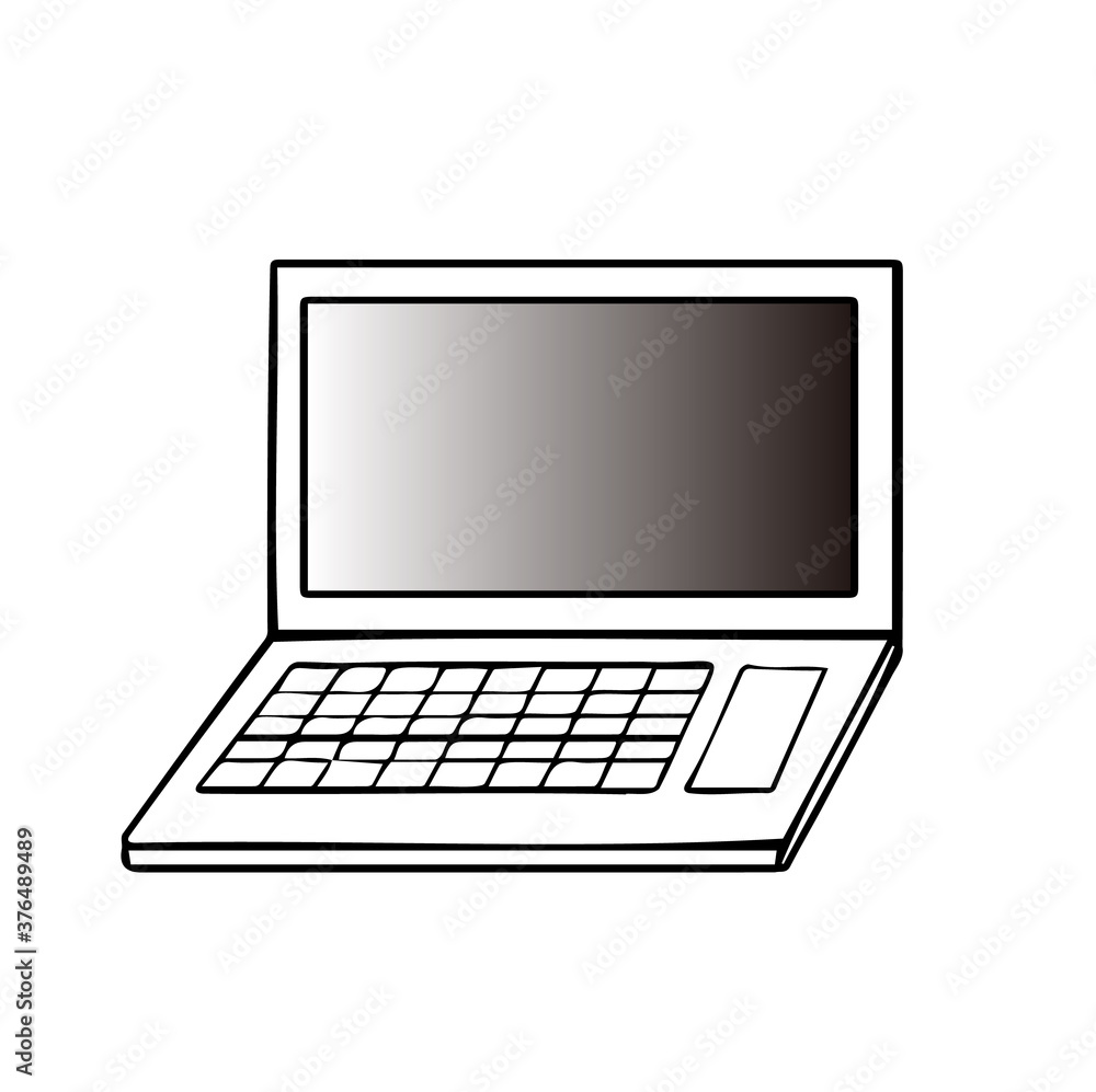 白いノートパソコン(画面黒グラデーション) 白いノートパソコン(画面黒グラデーション)