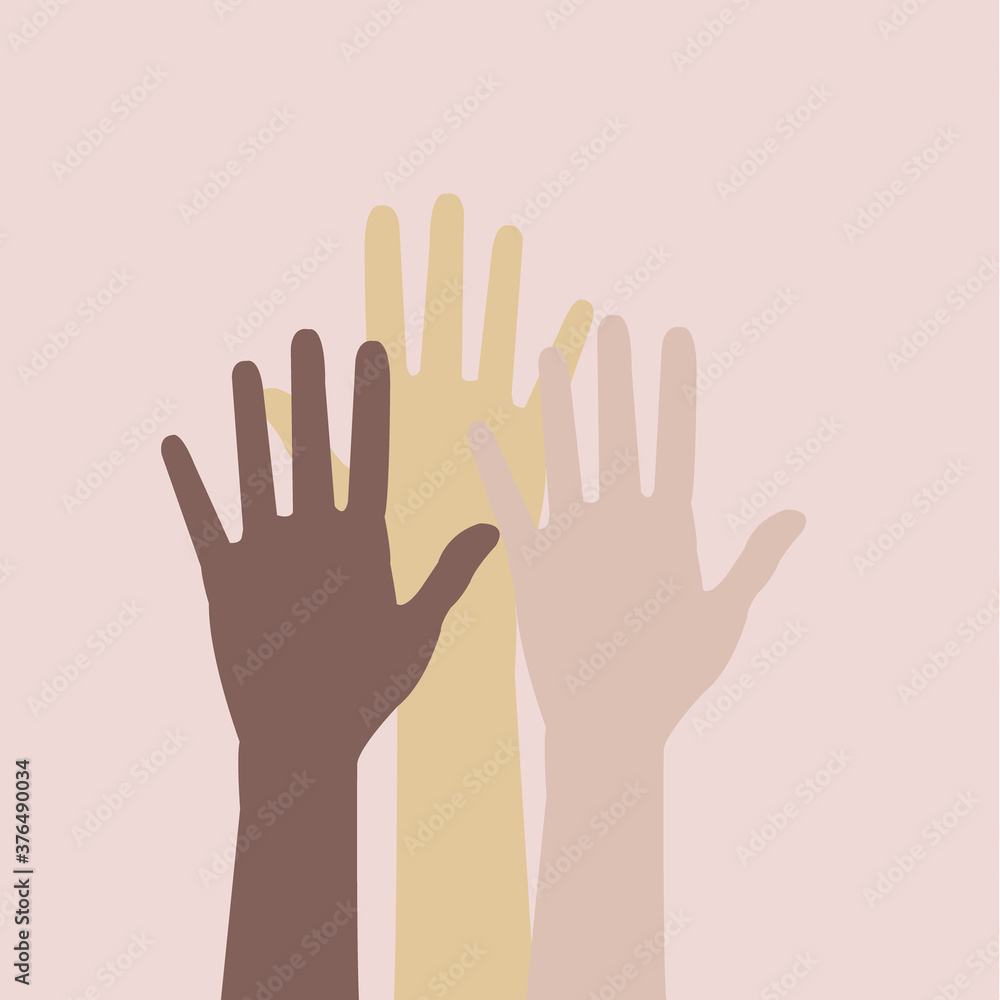 Girls Support Girls Banner With Hands, Vector Illustration Girls Support Girls Banner With Hands, Vector Illustration