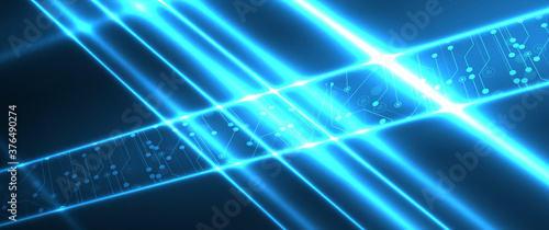 Quantum processing. Deep learning artificial intelligence. Future new technology  for business or science presentation