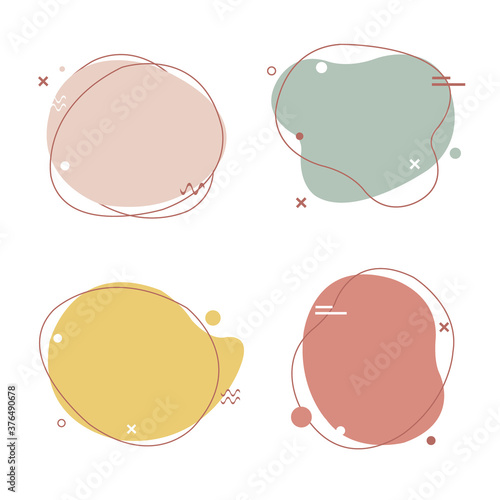 Simple Pastel Speech Bubbles Set Isolated, Vector Illustration