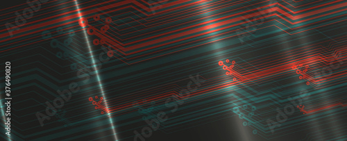 Quantum processing. Deep learning artificial intelligence. Future new technology  for business or science presentation