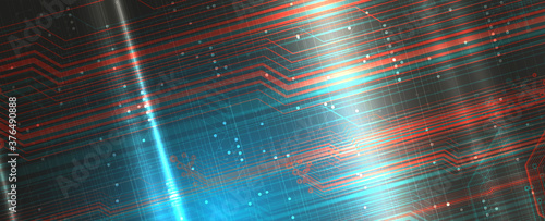 Quantum processing. Deep learning artificial intelligence. Future new technology  for business or science presentation