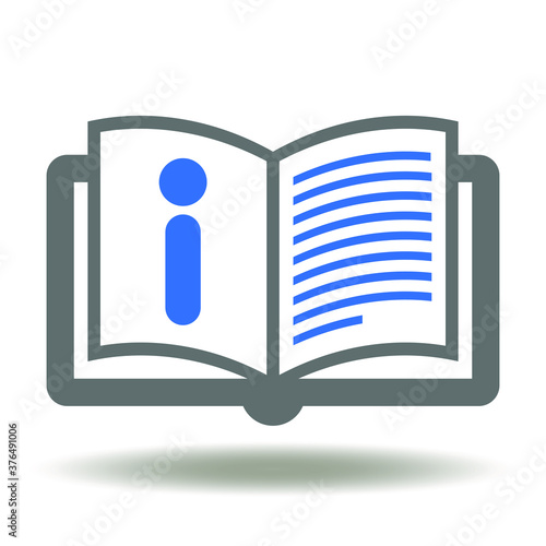 Book I Letter Icon Vector. Info information guide manual logo. Instruction document web sign.