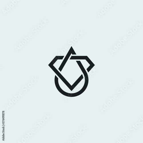 Minimalist Combination Diamond And Droplet or Oil Drop Logo Graphic Concept