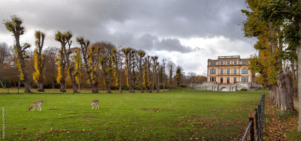 Mansion in autumn landscape Mansion in autumn landscape