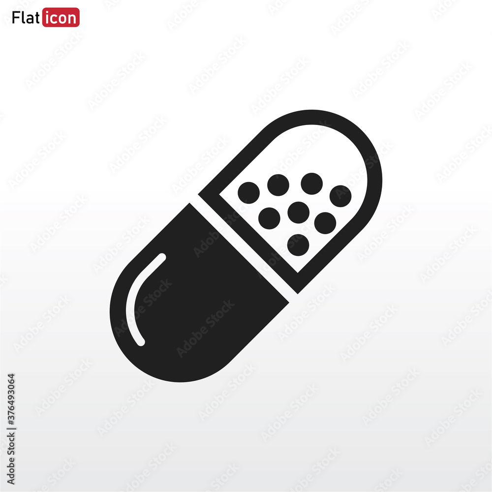 Capsule icon vector . Pill sign Capsule icon vector . Pill sign